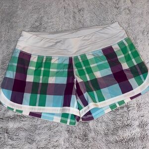 Lululemon Plaid Women's Shorts - Green and Purple